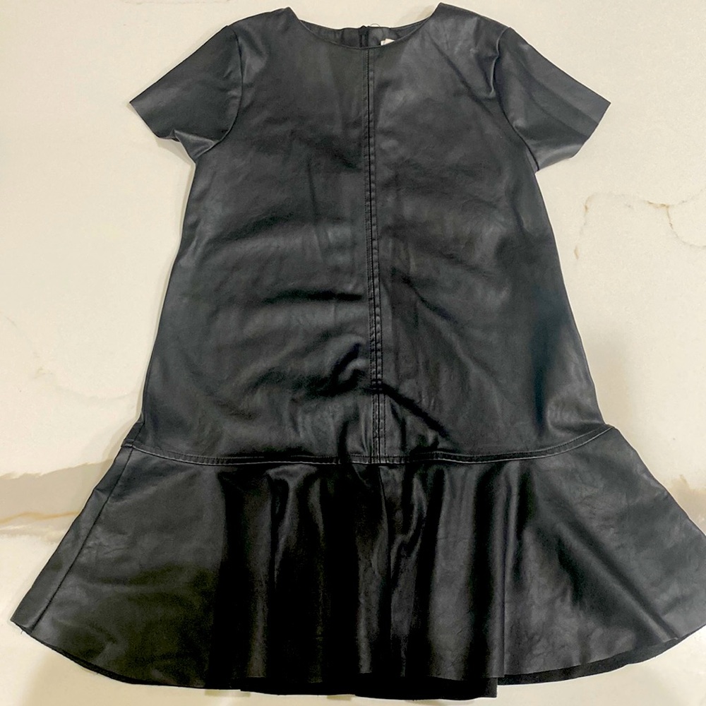 Black faux leather dress